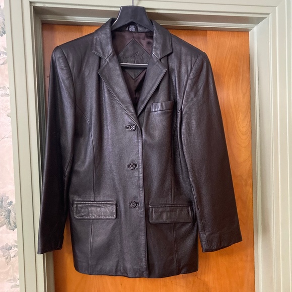 Jacqueline Ferrar Black Leather Jacket Size Small - Picture 1 of 3